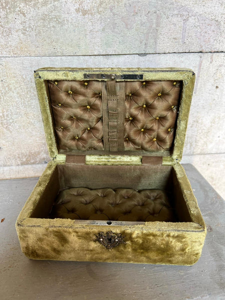 Vintage French Velvet Jewellery Box