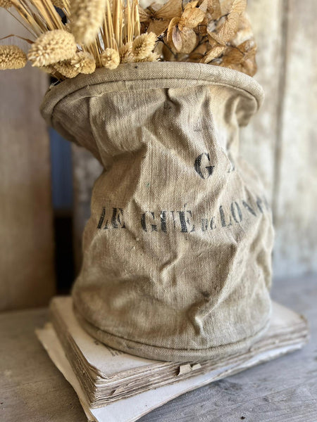 French Vintage Canvas Water Bucket