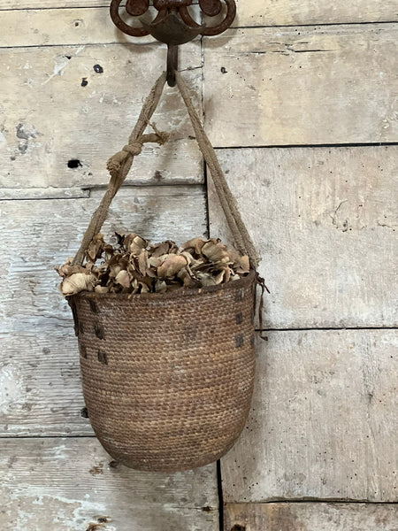 Rustic hanging basket