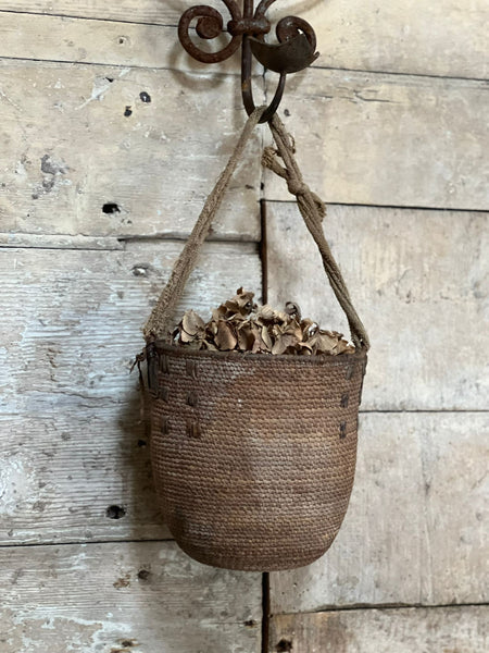 Rustic hanging basket