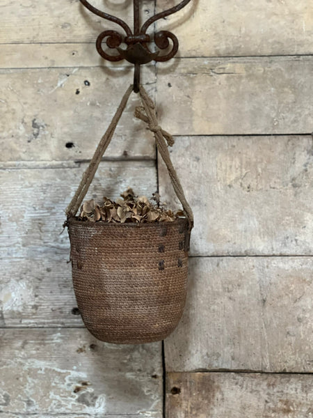 Rustic hanging basket