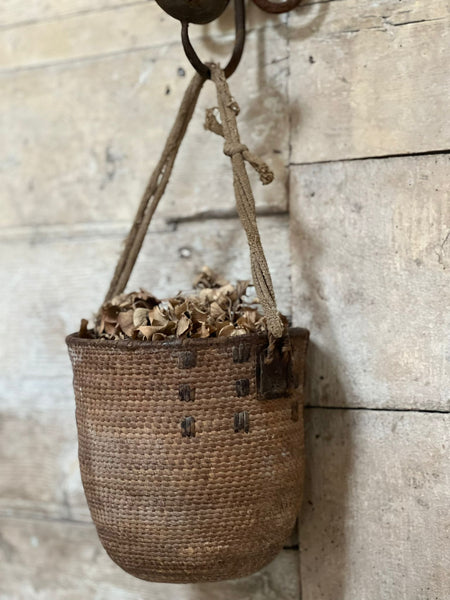 Rustic hanging basket