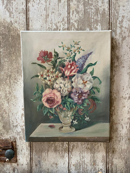 French Floral Oil Painting