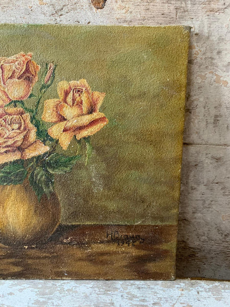 Gorgeous French Vintage Rose Painting