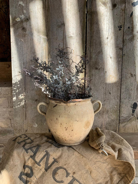 Rustic Handled Vintage French Pot