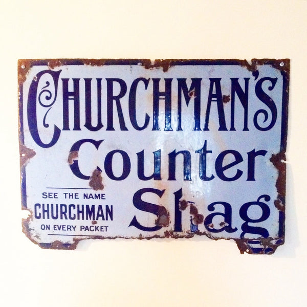Churchmans Sign Enamel Wall Sign Churchmans Counter Shag – Ivy Joan Home