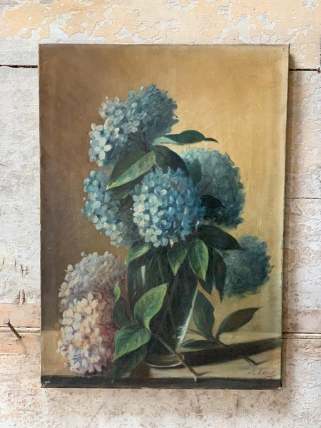 Vintage Hydrangea Oil Painting