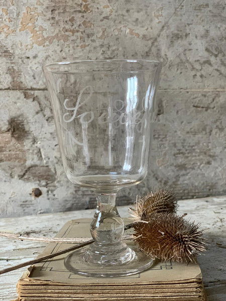 Vintage French Etched Glass