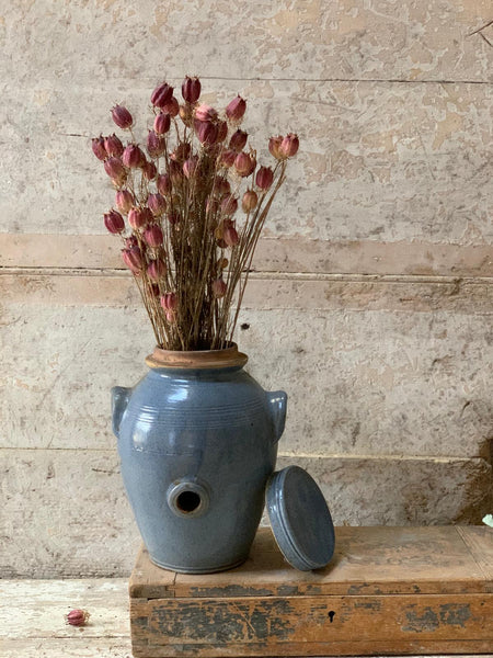 Blue French Lidded Confit Jar