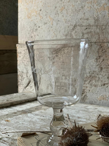 Vintage French Etched Glass