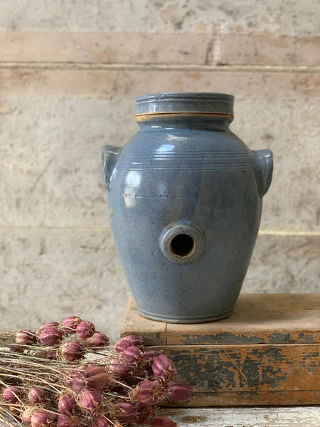 Blue French Lidded Confit Jar