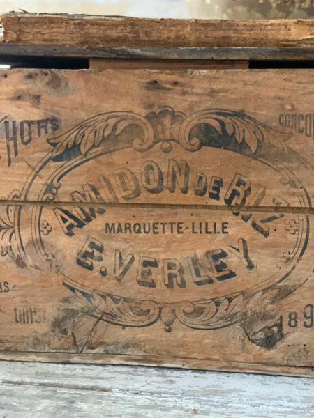 Large Vintage French Lidded Crate