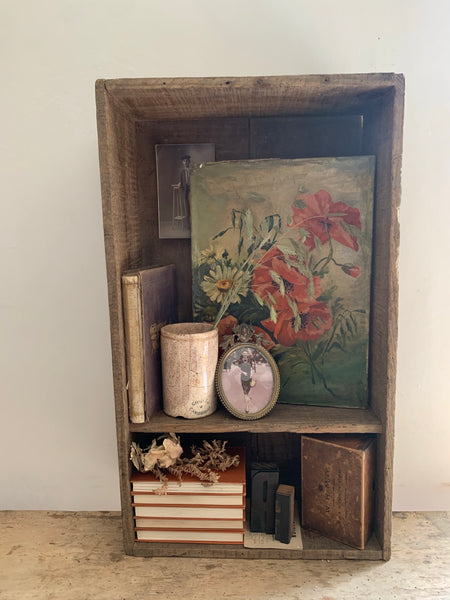 Vintage French Cubby Crate Display Box