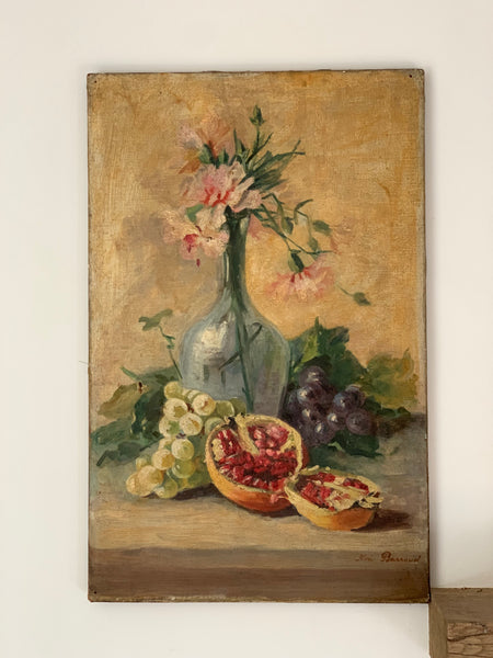 Fruit & Flowers Oil on Canvas