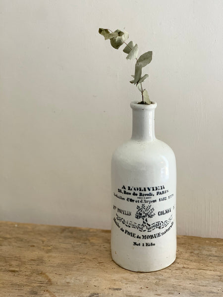 Vintage Parisian Transferware Bottle
