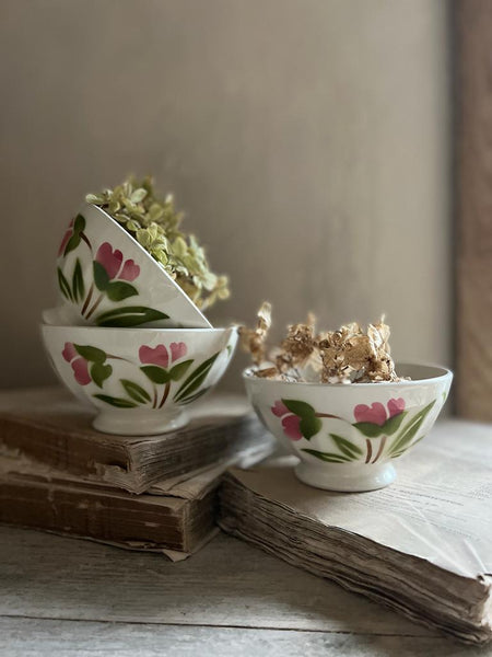 French Floral Stencil Cafe au Lait bowl