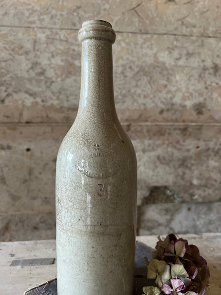Crazed French Stoneware Bottle