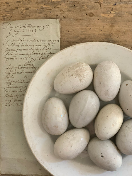 Full Size Antique Broody Hen ceramic dummy eggs