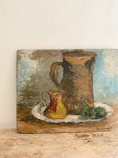 Antique Jug Oil Painting on Board
