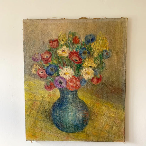 Vintage French Oil Painting on Canvas