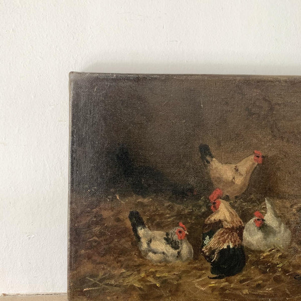 Small French Chicken Painting 1877