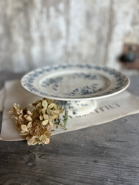 French Floral Transferware raised dish