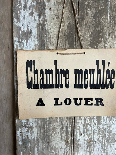 Room for Rent French Sign