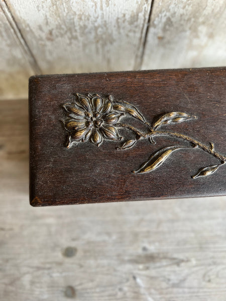 French Vintage Floral Wooden Box