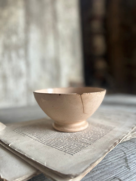 Plain Pink Rustic French Cafe au Lait bowl