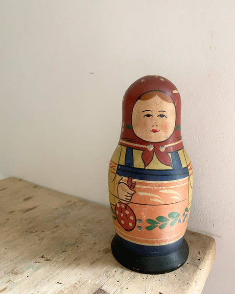 Vintage French Single Large Russian Doll