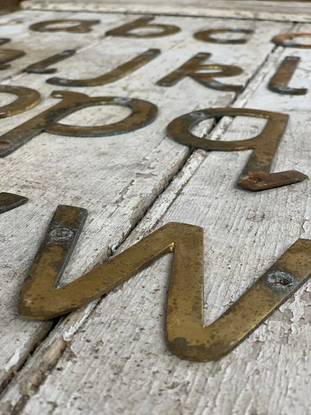 Full Vintage Alphabet Brass Wall Letters