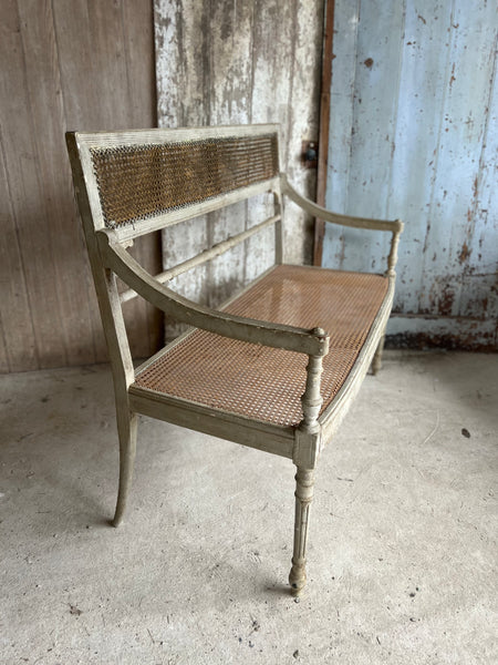 French Vintage Two Seater caned chair