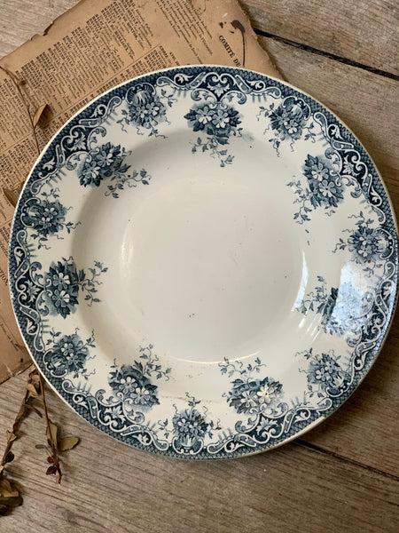 Antique French Floral Transferware Dish