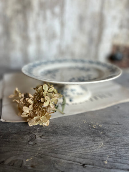 French Floral Transferware raised dish