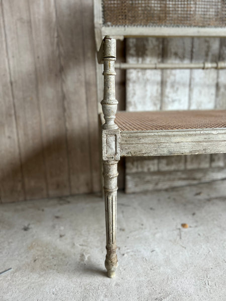French Vintage Two Seater caned chair