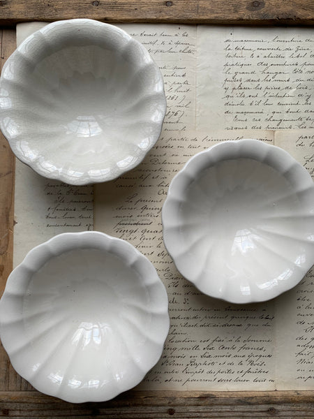 English Fluted Edge Vintage Bowls