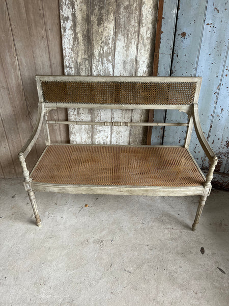 French Vintage Two Seater caned chair