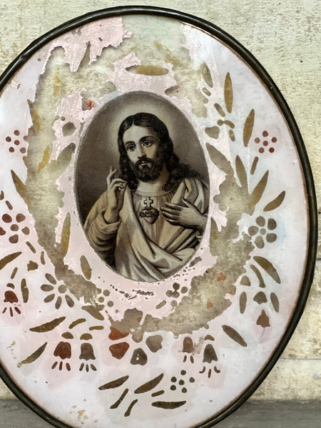 Glass Religious Jesus Plaque