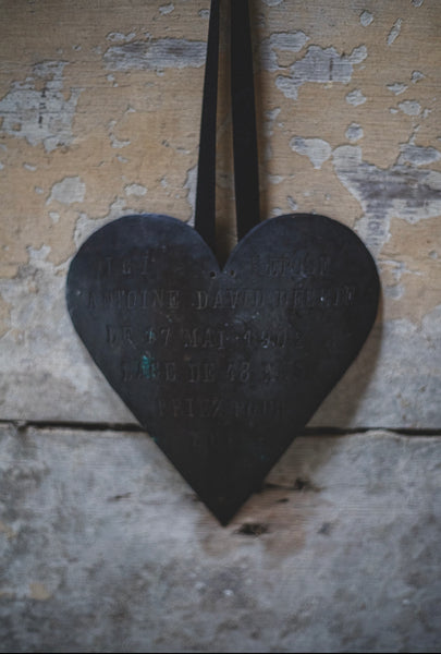 French Antique Memorial Heart