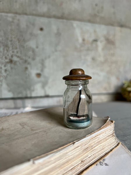Little Vintage Boat in a Bottle