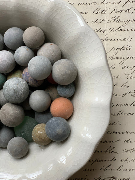 Collection of Antique Clay and Glass Mix Marbles