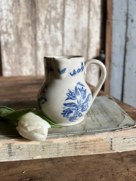 Beautiful Small Vintage French St Uze Floral Jug