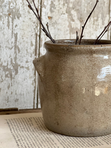 Crazed Small French Confit Jar