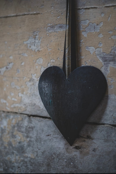 French Antique Memorial Heart