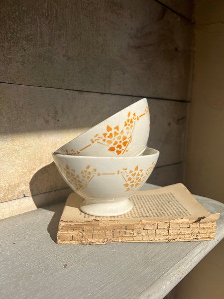 Yellow Vintage Cafe Au Lait Bowls Ivy Joan Home