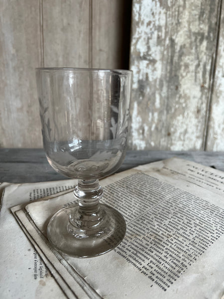 Vintage French Etched Glass