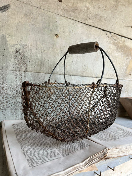 Vintage Rustic Handled Basket