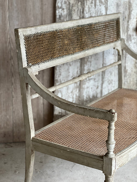 French Vintage Two Seater caned chair