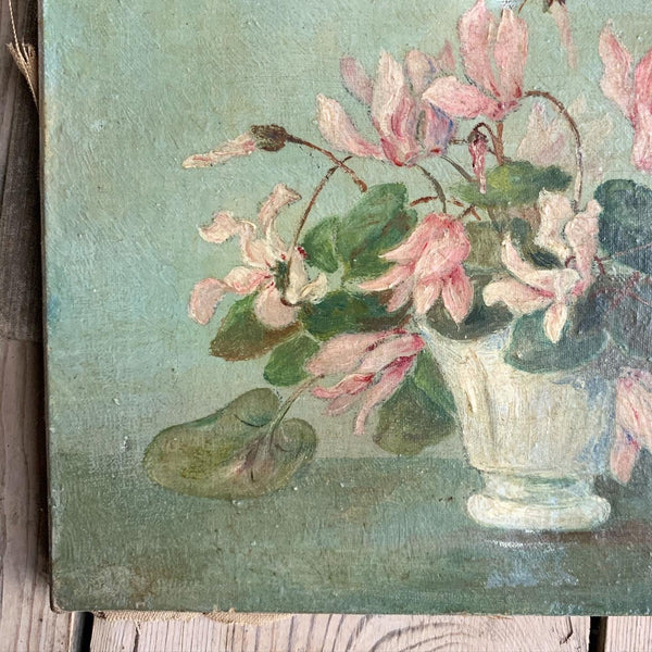 Small Vintage French Oil Painting on Canvas