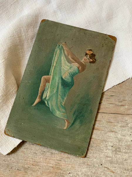 Lady in Blue Vintage Painting